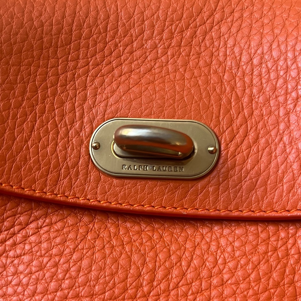 Mini Ralph Lauren Orange Leather Backpack - Picture 4 of 5
